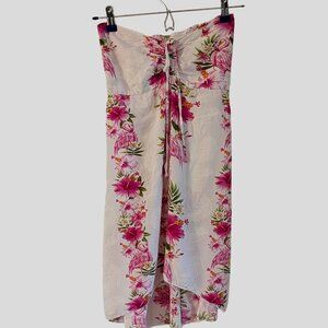 Hawaii Hangover Girls Flamingo Hibiscus Dress Size 10 Tropical Rayon